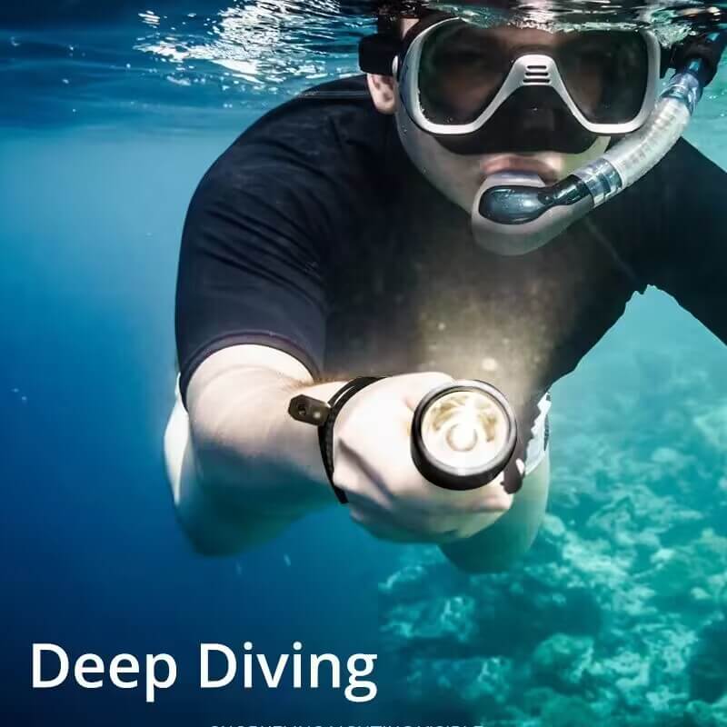 【Free Shipping】】Powerful Diving Flashlight IP88 Waterproof 8000 High Lumens